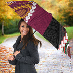 Custom Rugby Panthers and Broncos Umbrella 2026 Together Aboriginal Polynesian Pattern