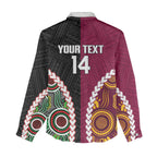 Custom Rugby Panthers and Broncos Women Casual Shirt 2026 Together Aboriginal Polynesian Pattern