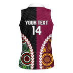 Custom Rugby Panthers and Broncos Women Sleeveless Polo Shirt 2026 Together Aboriginal Polynesian Pattern
