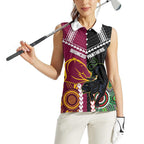 Custom Rugby Panthers and Broncos Women Sleeveless Polo Shirt 2026 Together Aboriginal Polynesian Pattern