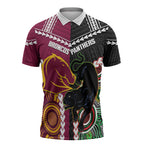 Custom Rugby Panthers and Broncos Zipper Polo Shirt 2026 Together Aboriginal Polynesian Pattern