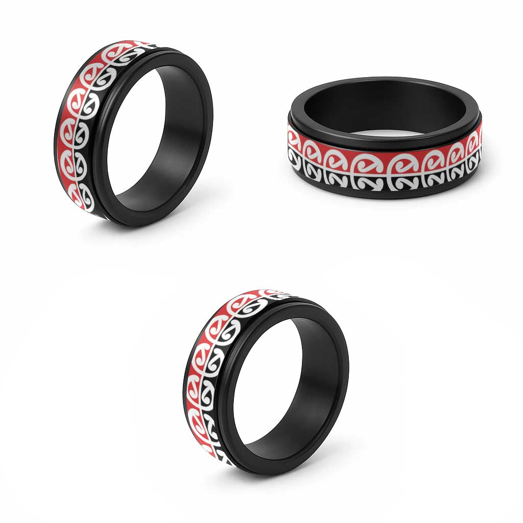 New Zealand Mangopare Kowhaiwhai Motif Spinner Ring - Aussie Hoodie