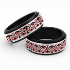 New Zealand Ngutu Kaka Kowhaiwhai Motif Spinner Ring - Aussie Hoodie