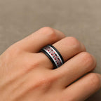 New Zealand Ngutu Kaka Kowhaiwhai Motif Spinner Ring - Aussie Hoodie