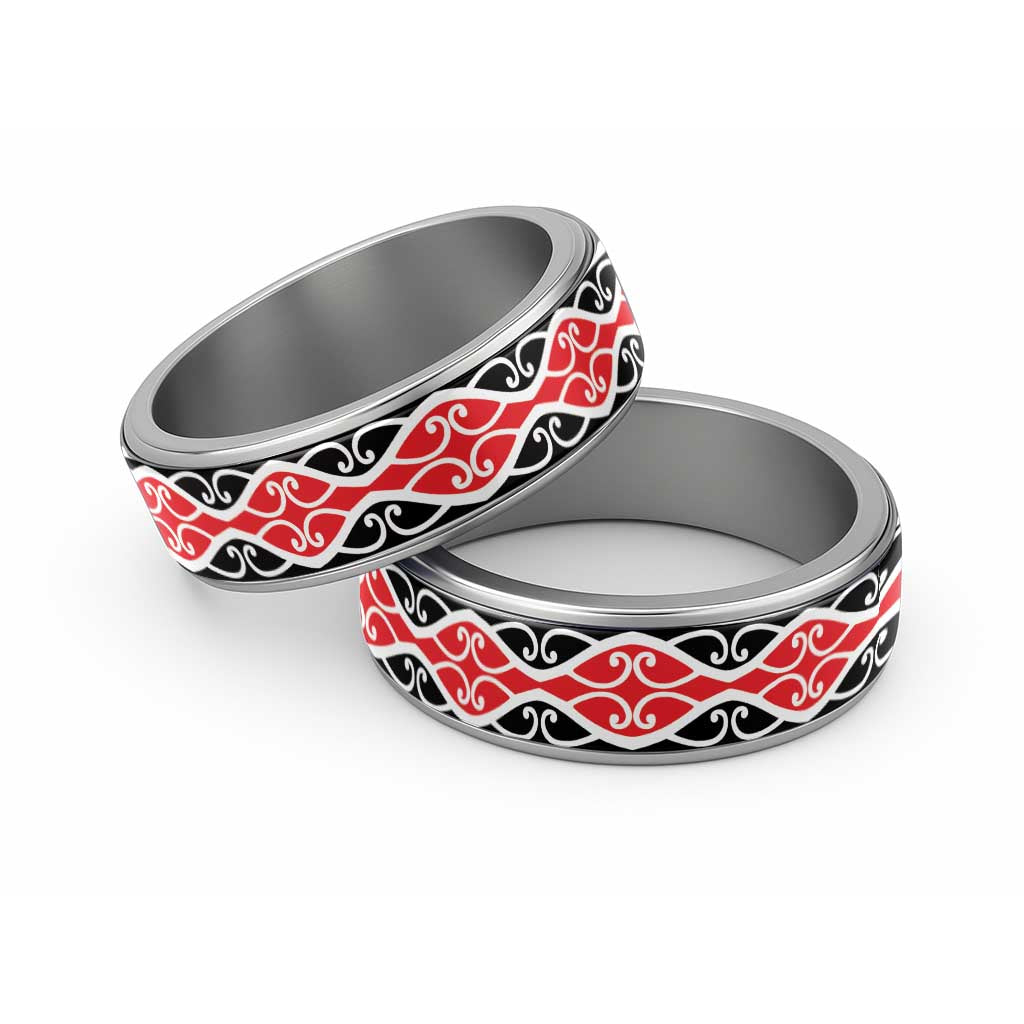 New Zealand Patiki Kowhaiwhai Motif Classic Ring - Aussie Hoodie