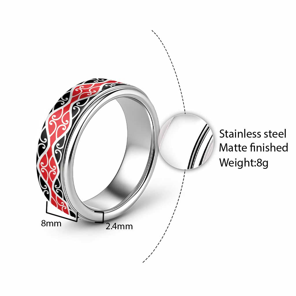 New Zealand Patiki Kowhaiwhai Motif Classic Ring - Aussie Hoodie