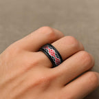 New Zealand Patiki Kowhaiwhai Motif Spinner Ring - Aussie Hoodie