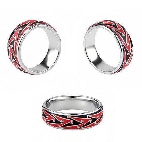 New Zealand Puhoro Kowhaiwhai Motif Classic Ring - Aussie Hoodie