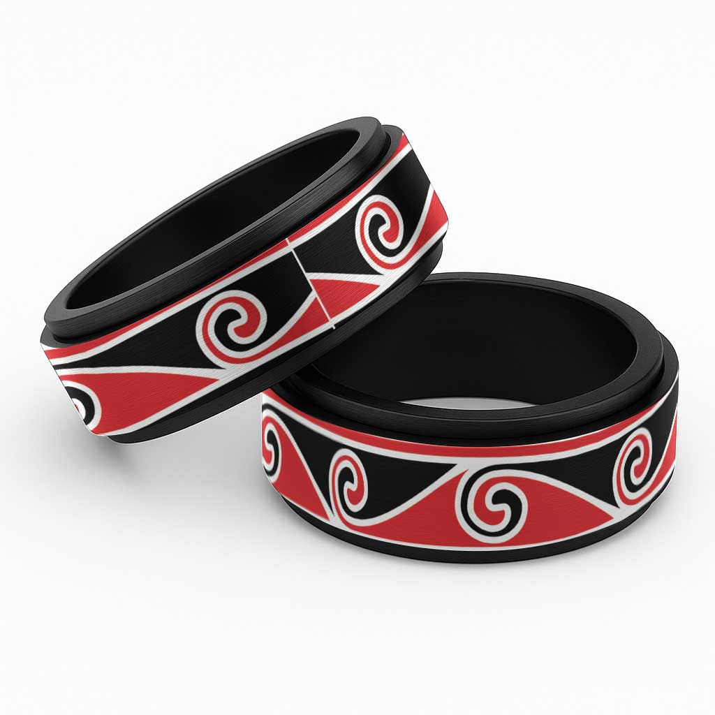 New Zealand Koru Kowhaiwhai Motif Spinner Ring - Aussie Hoodie