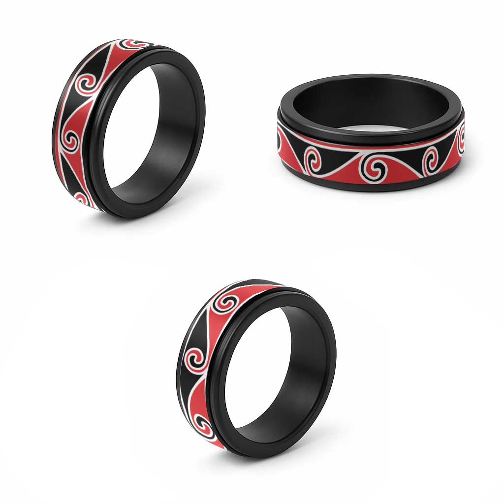New Zealand Koru Kowhaiwhai Motif Spinner Ring - Aussie Hoodie