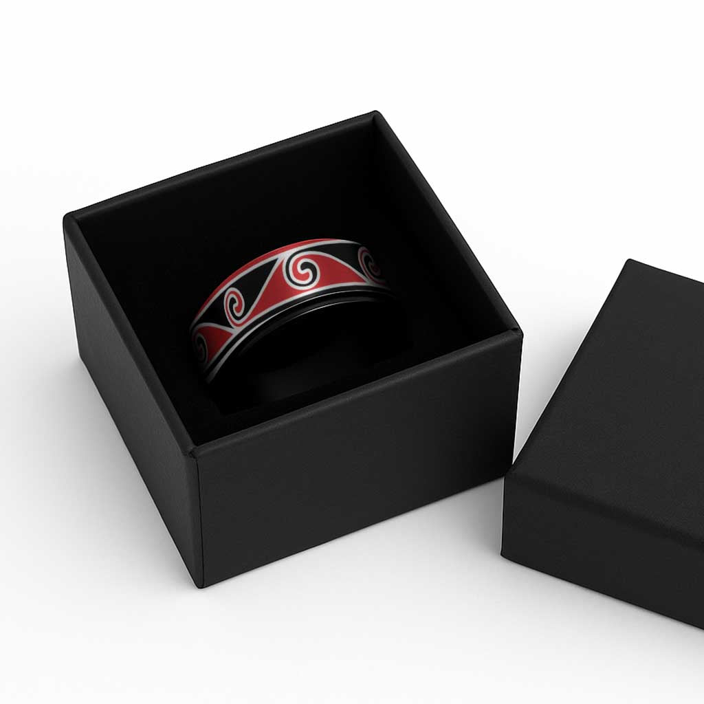 New Zealand Koru Kowhaiwhai Motif Spinner Ring - Aussie Hoodie