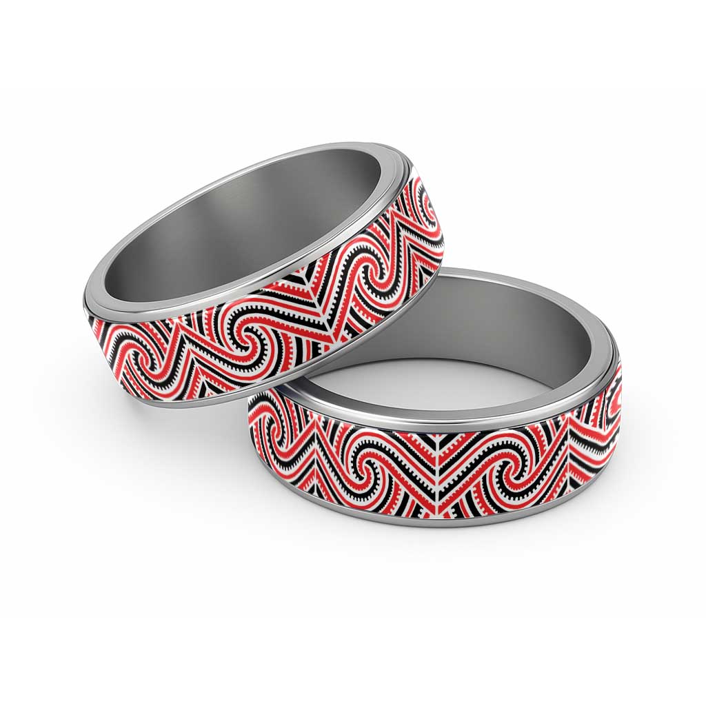 New Zealand Maori Maui Koru Kowhaiwhai Motif Classic Ring - Aussie Hoodie
