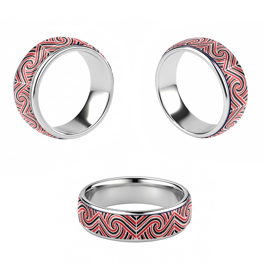 New Zealand Maori Maui Koru Kowhaiwhai Motif Classic Ring - Aussie Hoodie