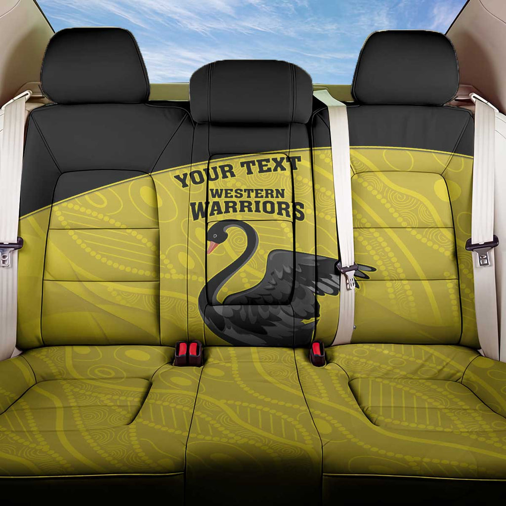 Custom Western Australia Cricket Back Car Seat Cover Go Warriors Black Swans - Aboriginal Art