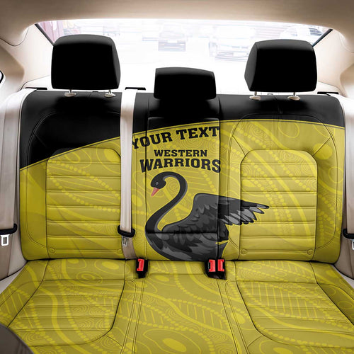 Custom Western Australia Cricket Back Car Seat Cover Go Warriors Black Swans - Aboriginal Art