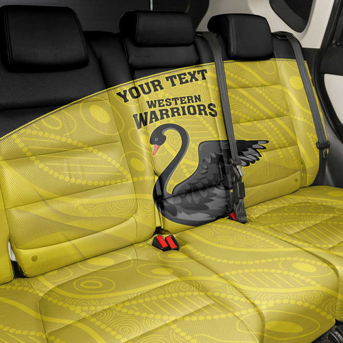 Custom Western Australia Cricket Back Car Seat Cover Go Warriors Black Swans - Aboriginal Art
