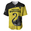Custom Western Australia Cricket Baseball Jersey Go Warriors Black Swans - Aboriginal Art