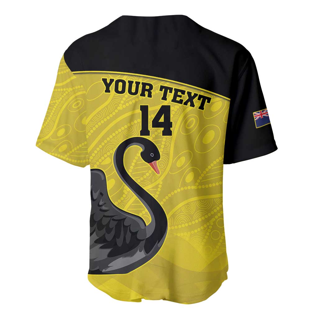 Custom Western Australia Cricket Baseball Jersey Go Warriors Black Swans - Aboriginal Art