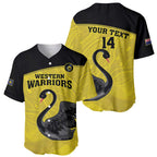 Custom Western Australia Cricket Baseball Jersey Go Warriors Black Swans - Aboriginal Art