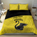 Custom Western Australia Cricket Bedding Set Go Warriors Black Swans - Aboriginal Art