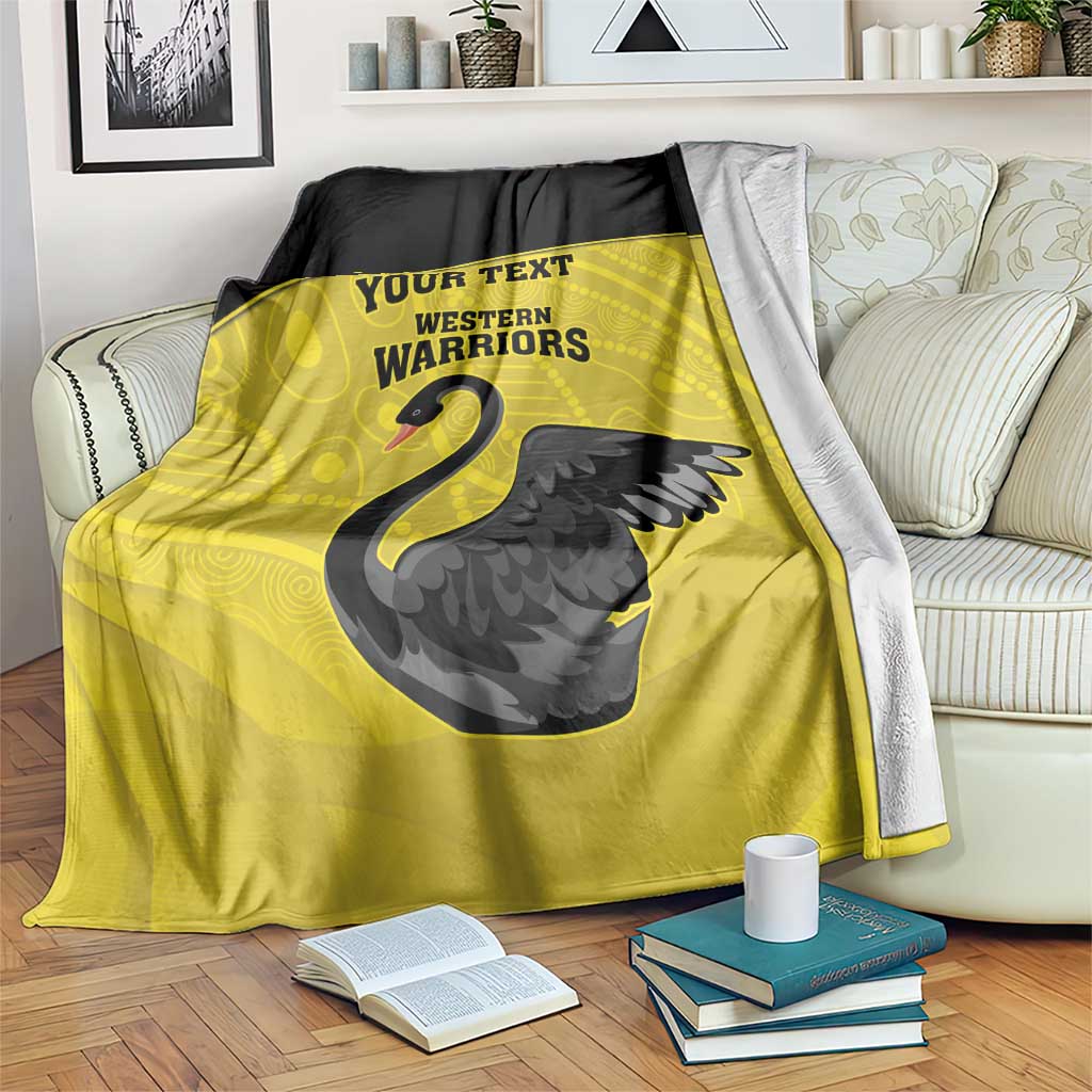 Custom Western Australia Cricket Blanket Go Warriors Black Swans - Aboriginal Art