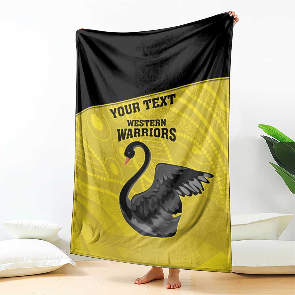 Custom Western Australia Cricket Blanket Go Warriors Black Swans - Aboriginal Art
