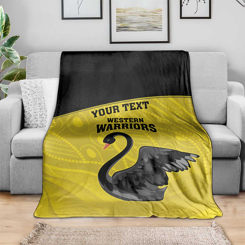 Custom Western Australia Cricket Blanket Go Warriors Black Swans - Aboriginal Art