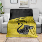 Custom Western Australia Cricket Blanket Go Warriors Black Swans - Aboriginal Art