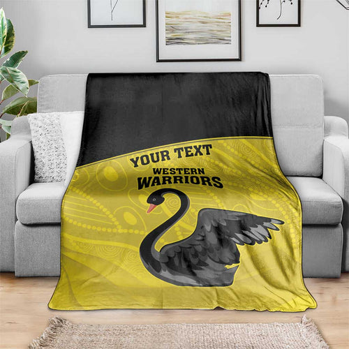 Custom Western Australia Cricket Blanket Go Warriors Black Swans - Aboriginal Art