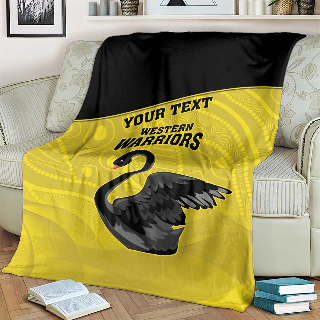 Custom Western Australia Cricket Blanket Go Warriors Black Swans - Aboriginal Art