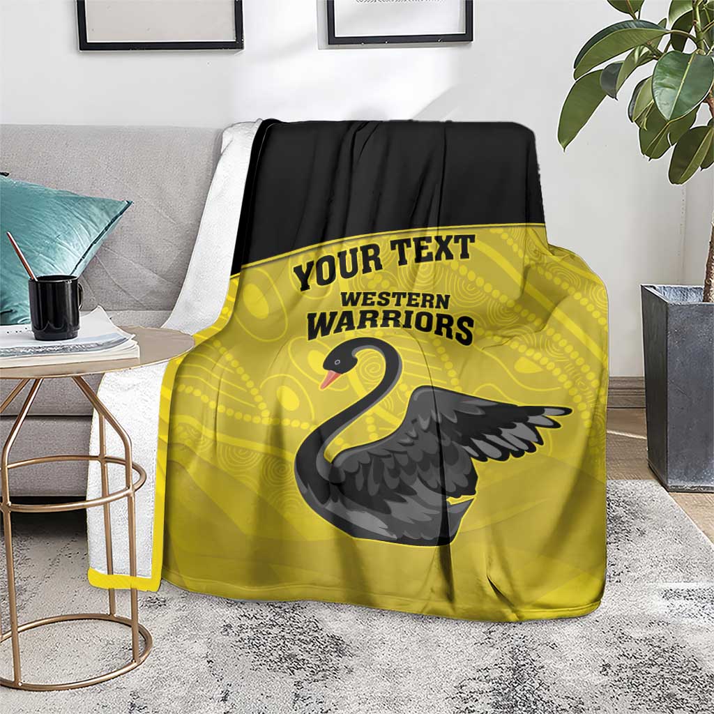 Custom Western Australia Cricket Blanket Go Warriors Black Swans - Aboriginal Art