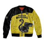 Custom Western Australia Cricket Bomber Jacket Go Warriors Black Swans - Aboriginal Art