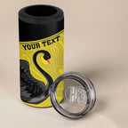Custom Western Australia Cricket 4 in 1 Can Cooler Tumbler Go Warriors Black Swans - Aboriginal Art