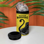 Custom Western Australia Cricket 4 in 1 Can Cooler Tumbler Go Warriors Black Swans - Aboriginal Art