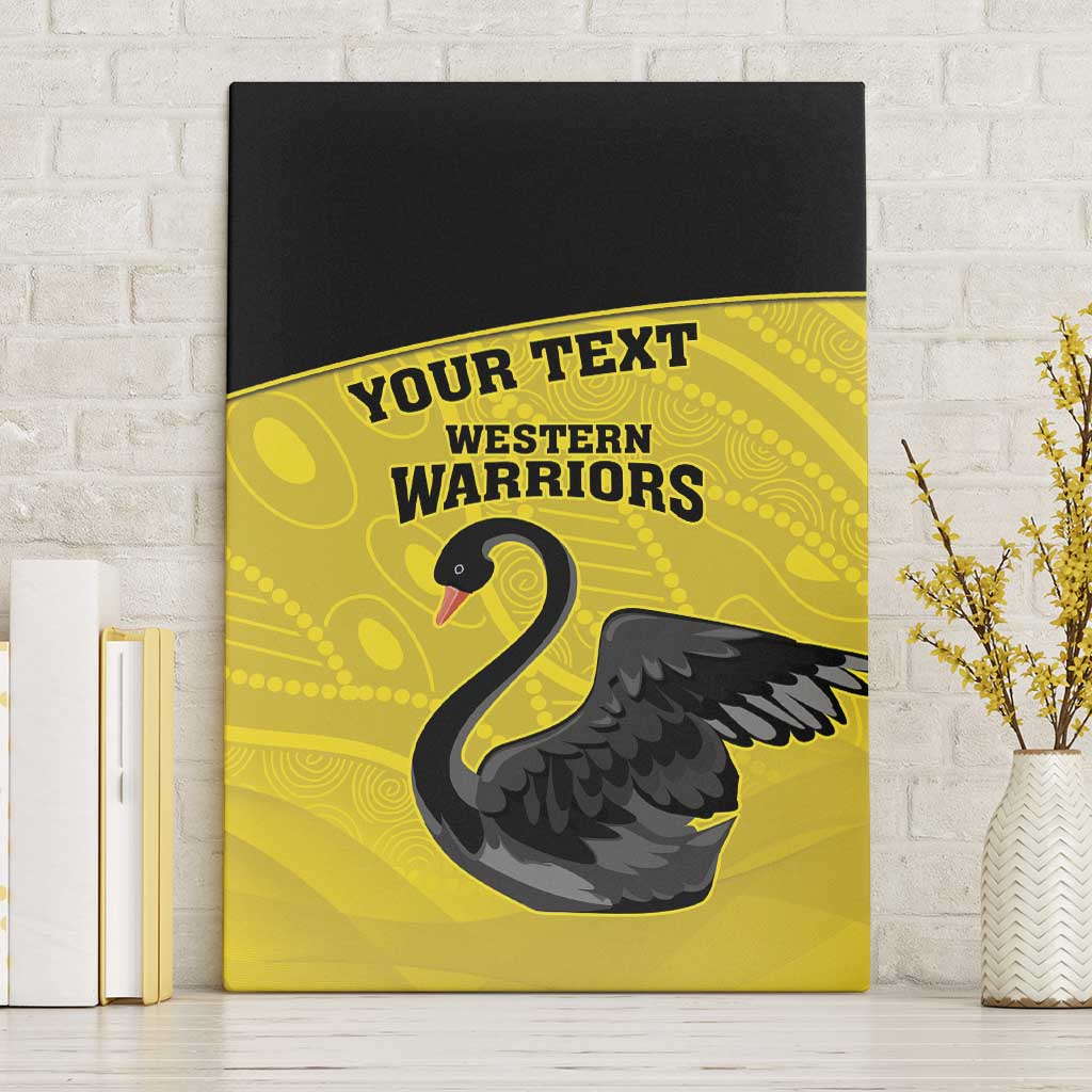 Custom Western Australia Cricket Canvas Wall Art Go Warriors Black Swans - Aboriginal Art