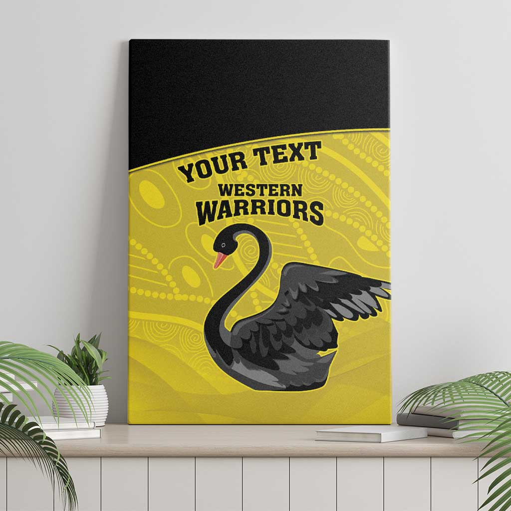 Custom Western Australia Cricket Canvas Wall Art Go Warriors Black Swans - Aboriginal Art