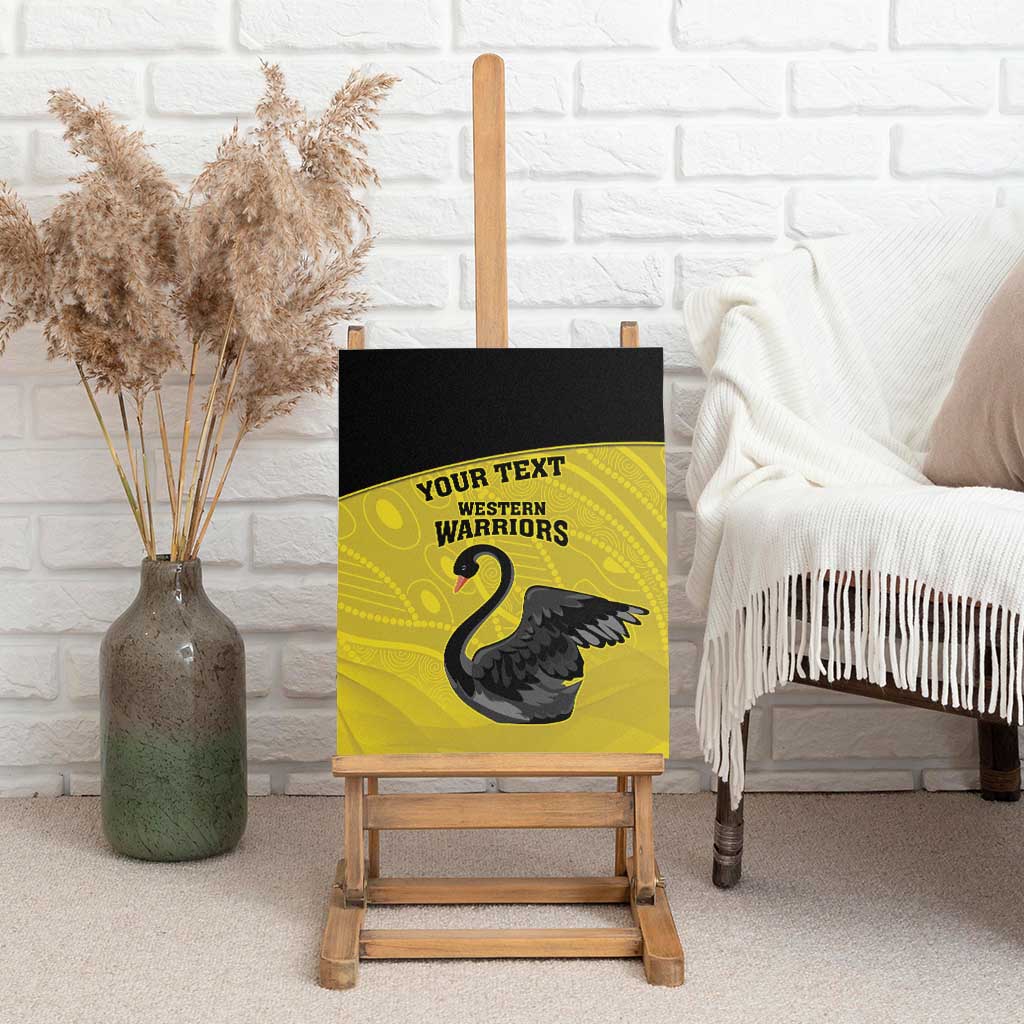 Custom Western Australia Cricket Canvas Wall Art Go Warriors Black Swans - Aboriginal Art