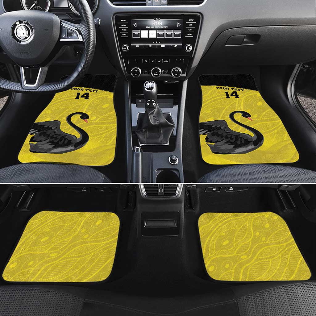 Custom Western Australia Cricket Car Mats Go Warriors Black Swans - Aboriginal Art