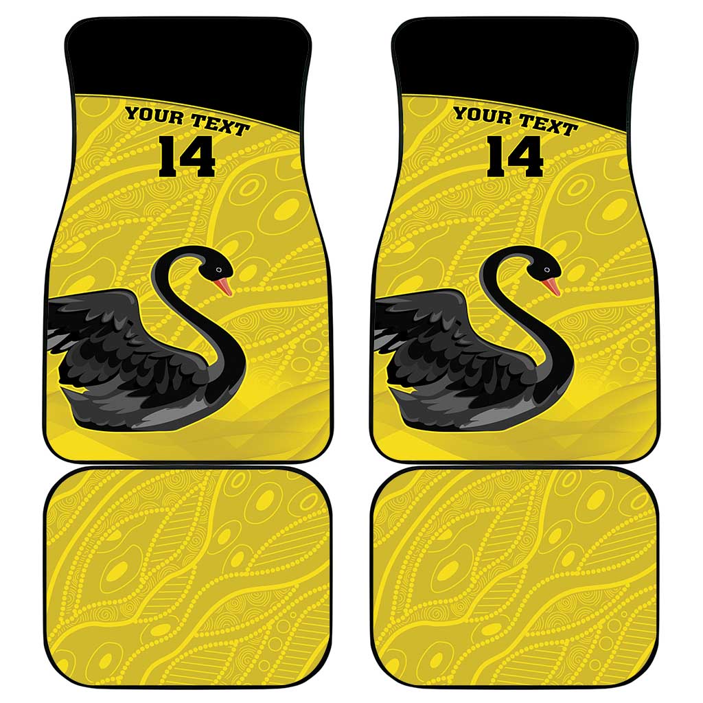 Custom Western Australia Cricket Car Mats Go Warriors Black Swans - Aboriginal Art