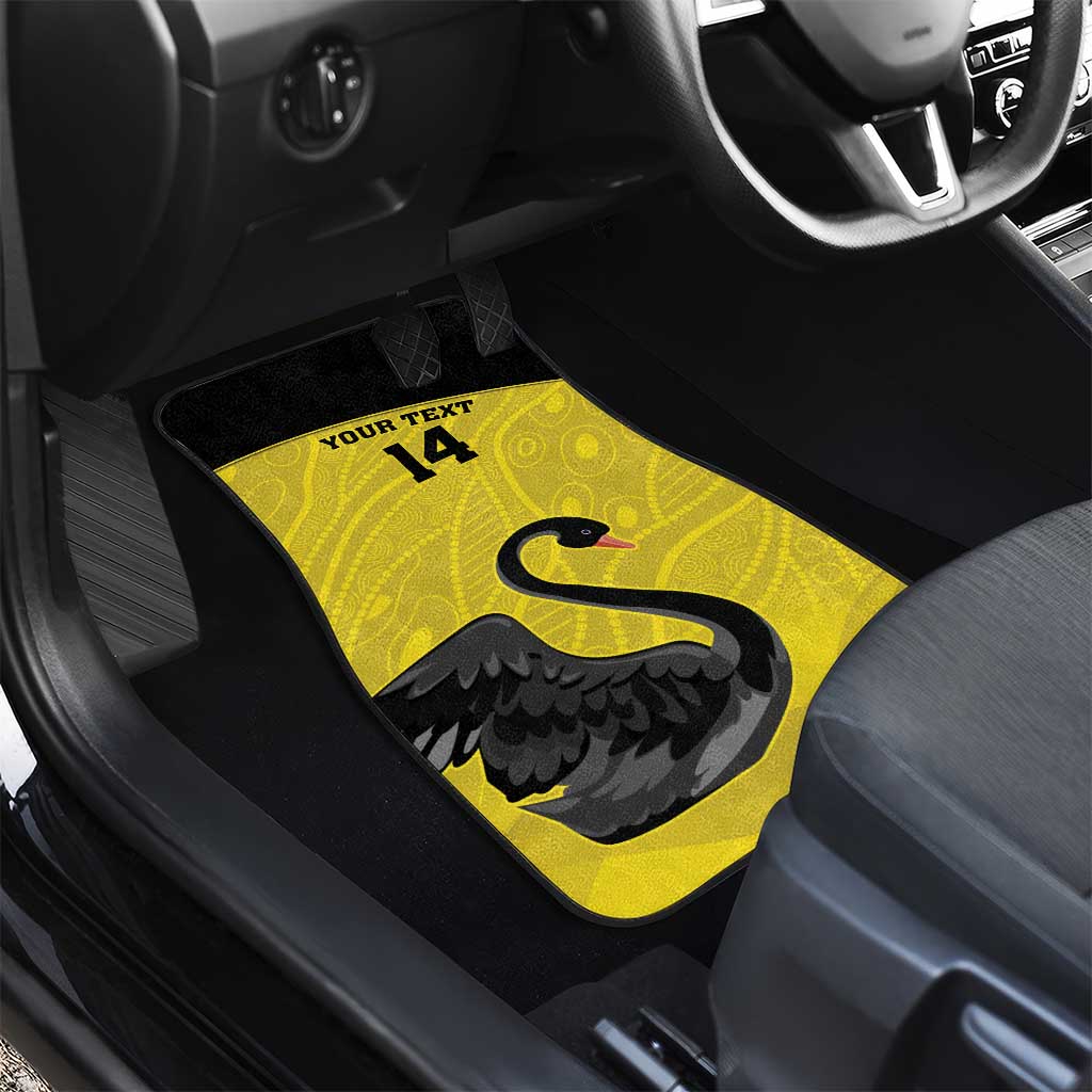Custom Western Australia Cricket Car Mats Go Warriors Black Swans - Aboriginal Art