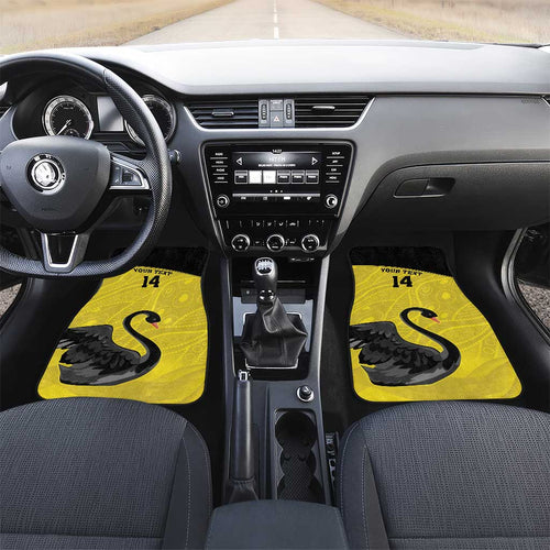 Custom Western Australia Cricket Car Mats Go Warriors Black Swans - Aboriginal Art
