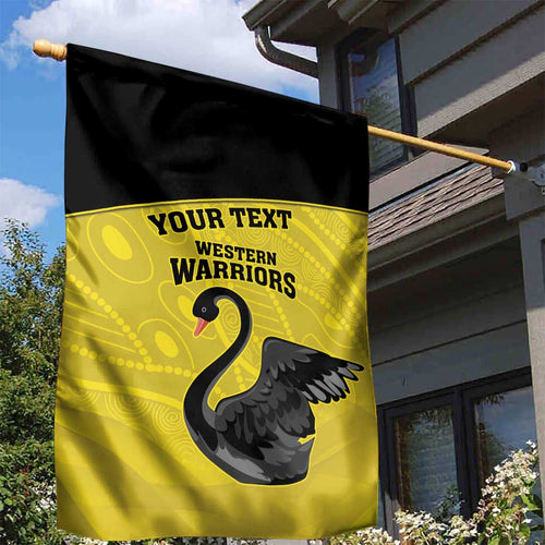 Custom Western Australia Cricket Garden Flag Go Warriors Black Swans - Aboriginal Art