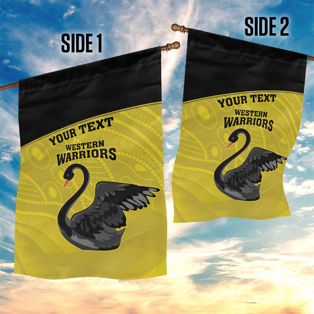Custom Western Australia Cricket Garden Flag Go Warriors Black Swans - Aboriginal Art