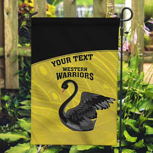 Custom Western Australia Cricket Garden Flag Go Warriors Black Swans - Aboriginal Art