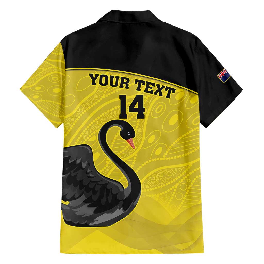Custom Western Australia Cricket Hawaiian Shirt Go Warriors Black Swans - Aboriginal Art