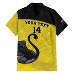 Custom Western Australia Cricket Hawaiian Shirt Go Warriors Black Swans - Aboriginal Art