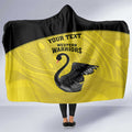 Custom Western Australia Cricket Hooded Blanket Go Warriors Black Swans - Aboriginal Art
