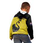 Custom Western Australia Cricket Kid Hoodie Go Warriors Black Swans - Aboriginal Art