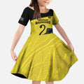 Custom Western Australia Cricket Kid Short Sleeve Dress Go Warriors Black Swans - Aboriginal Art