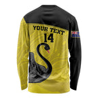 Custom Western Australia Cricket Long Sleeve Shirt Go Warriors Black Swans - Aboriginal Art